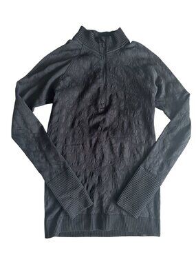 LULULEMON Womens Black Seamless Floral Zip Size 8